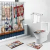 Rideaux de douche Lighthouse Sheat Shell Shelt européen Curtain Set Navigation Sea Navigation de la mer Tapis de toilette de salle de bain de salle de bain