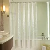 シャワーカーテン3D透明なPVCバスルームフック付きバスルーム