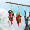 Dangle Earrings Boho Glass Red Chili Pendant Girlsかわいい植物ペッパーイヤリングファッションジュエリー2024女性パート