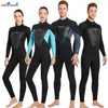 Women's Swimwear Full Body Wetsuit Women Men 3mm Long Sleeves Neoprene Cold Water Surfing Snorkeling Kayaking Swimming Wet Suit Back Zipt