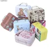 Tiw1 mini valigia in metallo Micro decorazione di micro bagagli graziosi borsetta bambola per bambole per piccoli frizione 240510