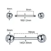 1 пункт из нержавеющей стали хрустальный язык пронзительный штангу 14G 16G очаровательный ушной хряще