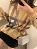 스웨터 여자 가을 라운드 목 줄무늬 fi lg 슬리브 여성 고급 자카드 카디건 뜨개질 스웨터 코트 S-XL X9VK#