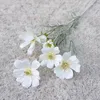 Flores decorativas Galsang-Single Stem Flocking Calliopsis Artificial Flower Fake Home Decoration Ornamental