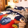 Zestawy pościeli Bbset Cartoon Cute Pet Era Zestaw 3/4PCS Dorosły/Dzieci Prezent Davet Cover Quilt Pillascase Studenci Bed Linen