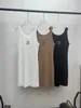 2024 Italienischer Designer F Stickerei Brief Kleid Sommer Neue Elastizität All-Over-Tasche Hüftgurt Strickweste hochwertige Rock Frauen fühlen Frauen Kleid