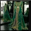 الأخضر المغربي Caftan سهرة الفساتين الأنيقة Abaya Dubai المساء ، زين ثوب طويل الأكمام ، فساتين حفلة موسيقية رسمية المساء ث 288U