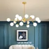Branche nordique LED Plafond lustre en verre Boule de lampe à lampe pour la chambre à coucher de la chambre