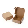 Envoltura de regalo 10 piezas pequeñas kraft papel empaquetando cajas cuadradas inferiores hechas a mano envasado de joyas de dulces hechas cartón