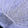 Bijoux de cheveux de mariage Cathédrale de luxe Veille de mariage avec en cristal perle 1 niveaux en diamant argent en tulle accessoires de mariage blanc pour la mariée m89