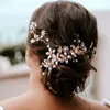 Hair Clips Wedding Crystal Pearl Headband Bridal Tiaras Vine Accessories Women Hairpins Headpiece Party Jewelry Ornaments