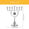 Candles Seven Headed Candlestick Menorah Stand Desktop Holders for Table Centerpiece Je Menorahs Chanukah Shopping 240429