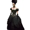 Medieval Historical Black Corset Dresses Prom Vestidos de cosplay gótico