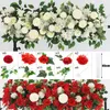 DIY Arched Door Wedding Flower Supplies Artificial Flowers Rose Peony Row Arrangement Fake Home Garden Decoration 240506