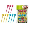 9ps Fruit Fork Mini Cartoon Kids Kids Cake Food Grade Plastica Bento Pranzo Accessori per feste 240422