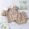 Набор одежды Summer Baby Girls Set 0-3y Baby Girl Cotton Floral с короткими рукавыми топами+2 шт в дне для легкого ношения Baby Girl Setl2405