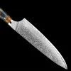 Damaskus Kök Knife Set 1-7 st Super Sharp Full Tang Chef Knife Kniv Kniv Santoku Kniv Stabiliserat trä Ergonomiskt handtag