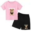 Ensembles de vêtements d'été Migne Teddy Bear imprimé pour enfants imprimés pour garçons et filles T-shirt Ensemble de 3-12 ans