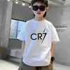 T-shirts Fashion Football Star Childrens Roused Kids Summer Summer S-Sleeved Garotas Meninas Black Cotton T-shirt Sportswear Tops Tee T240509