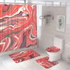 Rideaux de douche noire en marbre gris coeur créativité texture de luxe de luxe écran de salle de bain non glipage tapis de bain couvercle de toilette