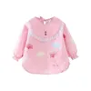 Bibs Burp Tissu de dentelle rose Tablier d'alimentation pour enfants et filles dessin animé Princesse tablier imperméable Baby tablier Burp Vêtements à manches longues pour enfants D240513