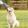 Hundekleidung tragbare Wasserflasche Duschkappe Haustier Kopfspray Anhang Sprinkler Silikonsprühzubehör