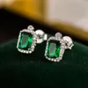 Novos jóias de jóias de jóias Earing s Pure Sier Esmeralda Incluste Brincos de diamante coreano Capto do estilo legal Brincos de ponta de ponta de ponta de prata 925 ENOGIÇÕES PARA MULHERES