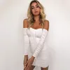 Повседневные платья Volalo сексуальные без бретелек Mini Mini Summer Dress Женщины с коротким рукавом с плиссированной повязки на плече