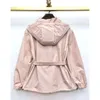 Damesgeuljagen vrouwen mode kap jassen jassen taille gemonteerd dunne windbreaker met riem casual kleding voor vrouw