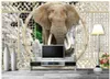 Sfondi 3D Design murale Design cinese Elefante classico Custom PO Sfondi Decorazione stereoscopica della casa stereoscopica