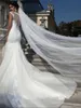 Jóias de cabelo de casamento Catedral branca Catedral Casamento Véu de 2 metros de uma camada de véus de noiva de longa