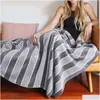 Couvertures Cloocl Fashion Striped Throw Pots épisser une couverture de flanelle confortable pour la litière canapé-voiture CAM toutes les saisons 231113 Drop Livraison Ho Dhncq