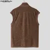 As camisetas masculinas incerun no topo 2024 moda coreana de moda em vaca em videira vil de decote em V Camiseta Casual Clubwear