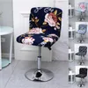 Stoelhoezen Bloemprint Bar Stool Cover Stretch Short Back for Home El Banquet Seat Case Spandex Slipcover Protector