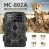 24MP 1080pビデオ野生生物トレイルカメラPOトラップ赤外線狩猟カメラHC802Aワイルドサーベイランス追跡カム240428