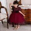 Robes de fille robe de fleur de couleur unie paillette petite saree mariage filles anniversaire banquet semaines bébé princesse princesse