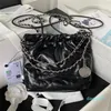 Sacs à bandouliers 10a Sacs à bandouliers Mirror Quality Designers Bag Mini Bucket Handbag Shopping Totted Tote Black Purse Womens Womens Silver Chain Sac