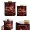 Bouteilles de rangement 2 PCS Christmas Candy Jar Container Party Tins Gift Emballage Case Tinplate