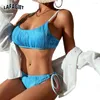 Swimwear féminin européen américain sexy u cou de couche à deux pièces Sleepins pour dames Bikini haut de baignade