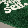 Green Tufting Heart Bedroom Rug Fluffy Letters Carpet Living Area Foot Pad Kids Room Doormat Aesthetic Home Warm Decor Rugs 240512