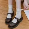 Женские носки Harajuku Fashion Split Toe Toe Женские валотные оборки двух чулочно -носочных пальцев средняя трубка