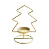 Kandelaars Draagbare houder Anti-Deform Metal Decorative Pentagram elf Tree Candlestick Creative Christmas Gift Decoratie