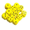 Party Favor 50 PCS Yellow Wood Dice Set Board Pastime 16mm Hobby Pinata Toy Home Game Favors Supplies Present Bag Gag Prize Carnival