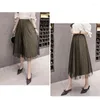 Skirts Women's Tulle Plain Pleated Skirt Fashion Black Midi High Waist Ladies 3 Layers Style Stylish Q102