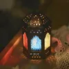 Titulares de vela pendurados tealight ferro preto metal criativo lâmpada marroquina de vidro Soporte Vela house decoração