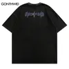 Мужская панк-футболка уличная одежда хип-хоп ретро-графический графический печать готическая футболка Harajuku повседневная хлопковая футболка с короткими рукавами 240429