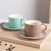 Mugs Creative European-style Simple Ceramic Garland Cup French Suit Mug Home Office Afternoon Tea Coffee And Saucer