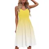 Casual jurken vrouwen zomer sling elegante suspener backless vakantie strand v nek jurk zwarte a-line knie hoogvestido