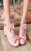 2020 Nouveau Sweet Lolita Bow Women Pumps Low Heel Mary Janes Chaussures Cosplay Étudiant fille chaussures Tide Med Talons rose zapatos de mujer1448486