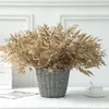 Fleurs décoratives Simulate Leaf Silk Printing Willow Bouquet Mariage Décoration de simulation Green